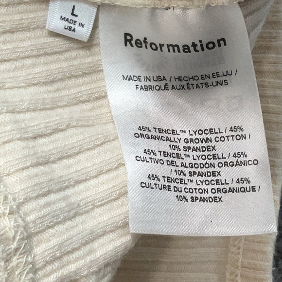 Reformation Crop Top Spaghetti Straps Sleeveless Ivory Color Size Large - Picture 6 of 8